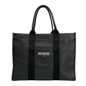 BALENCIAGA Hardware Tote Bag 671400 Black Canvas Leather - Tote Bag